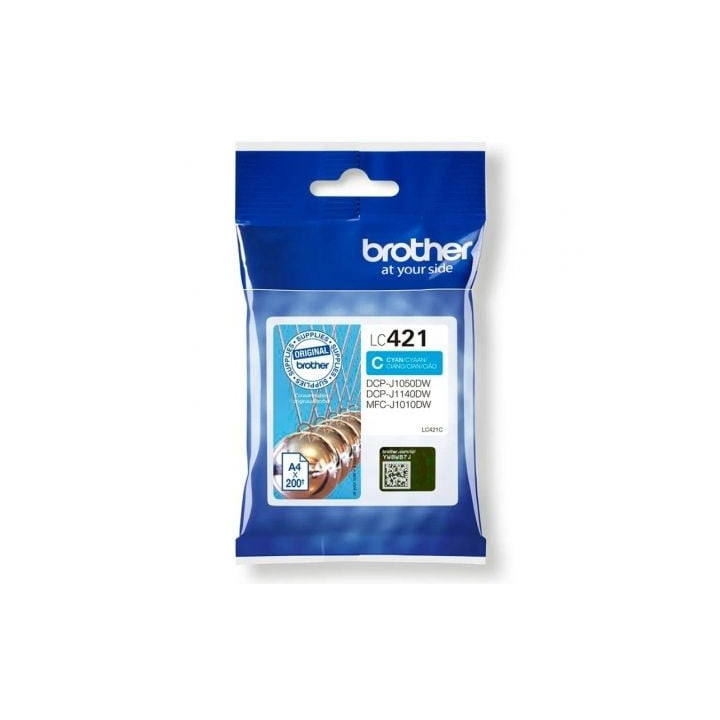 Cartucho de tinta original brother lc421/ cian