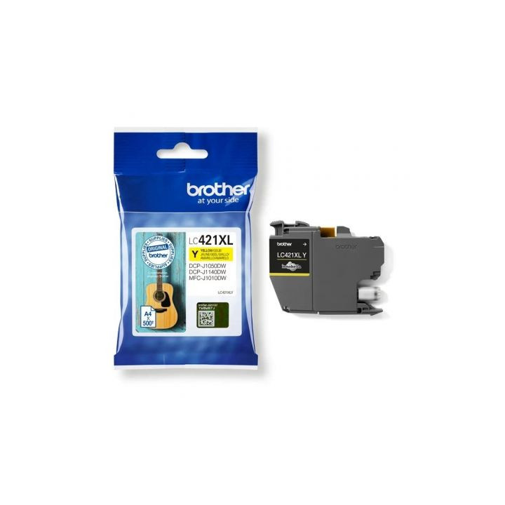 Cartucho de tinta original brother lc421xl alta capacidad/ amarillo