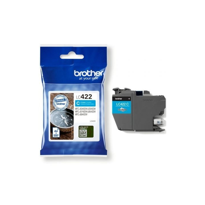 Cartucho de tinta original brother lc-422/ cian