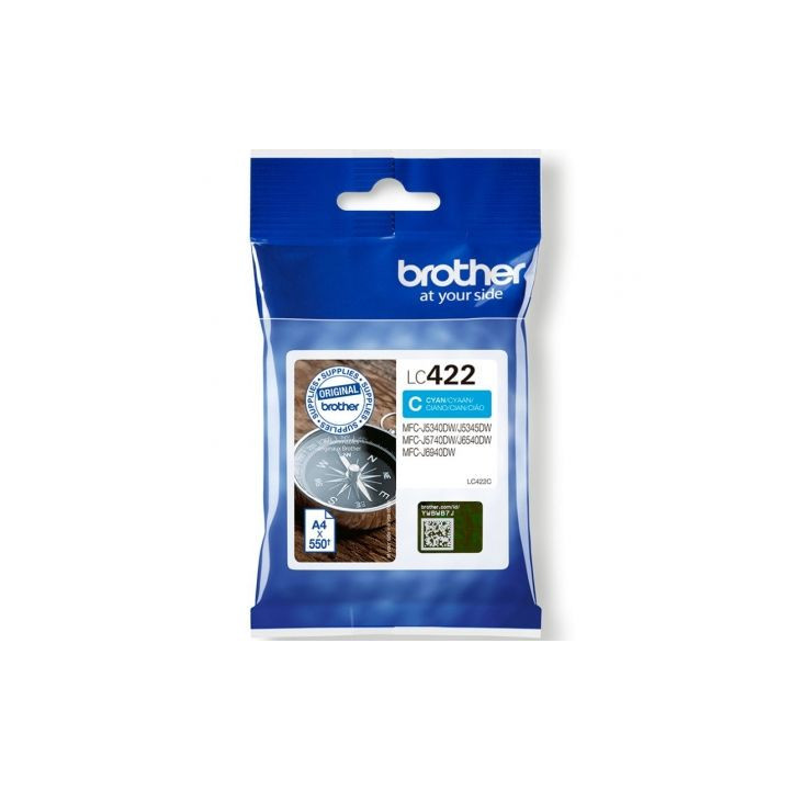 Cartucho de tinta original brother lc-422/ cian