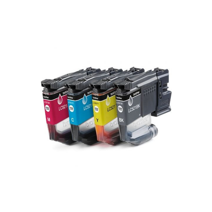 Cartucho de tinta original brother lc-521val multipack/ cian/ magenta/ amarillo/ negro