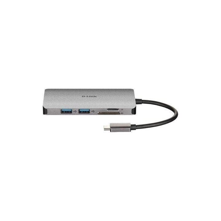 Docking usb tipo-c d-link dub-m810/ 3xusb/ 1xusb tipo-c/ 1xthunderbolt/ 1xhdmi 4k/ 1xrj45/ 1xlector tarjetas/ gris