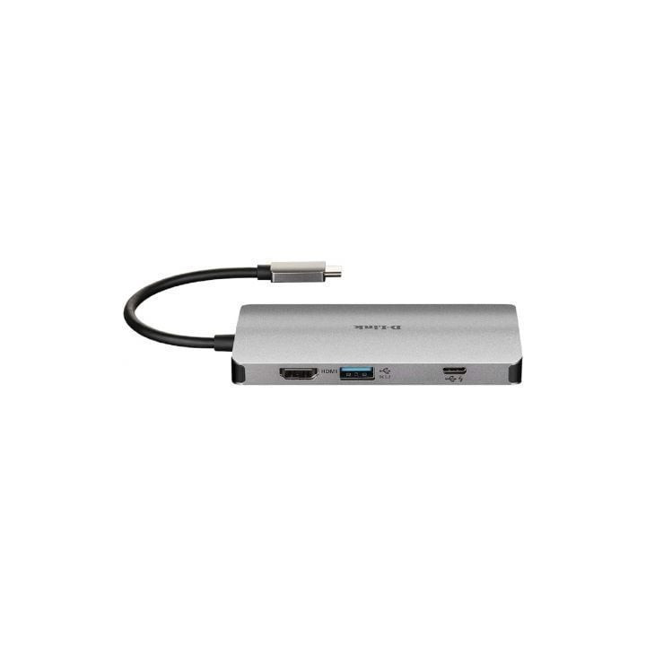 Docking usb tipo-c d-link dub-m810/ 3xusb/ 1xusb tipo-c/ 1xthunderbolt/ 1xhdmi 4k/ 1xrj45/ 1xlector tarjetas/ gris