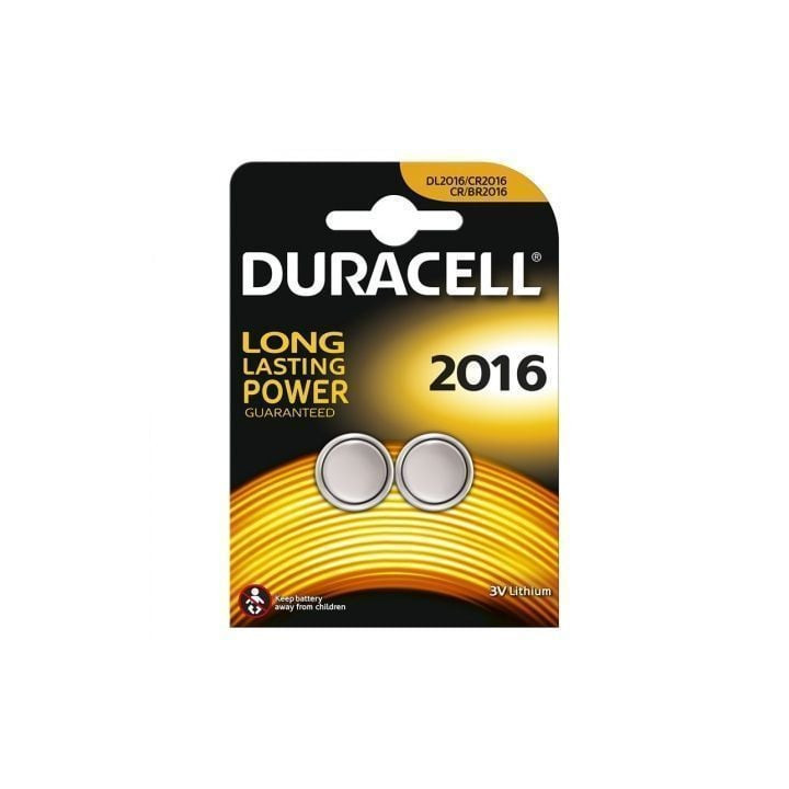 Pack de 2 pilas de botón duracell dl2016b2/ 3v