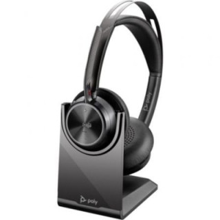 Auriculares inalámbricos poly voyager focus 2 microsoft teams + adaptador usb-c-a + soporte de carga/ con micrófono/ bluetooth/