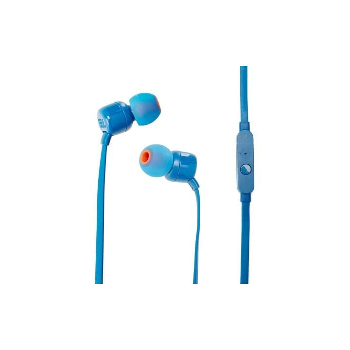 Auriculares intrauditivos jbl tune 110/ con micrófono/ jack 3.5/ azules
