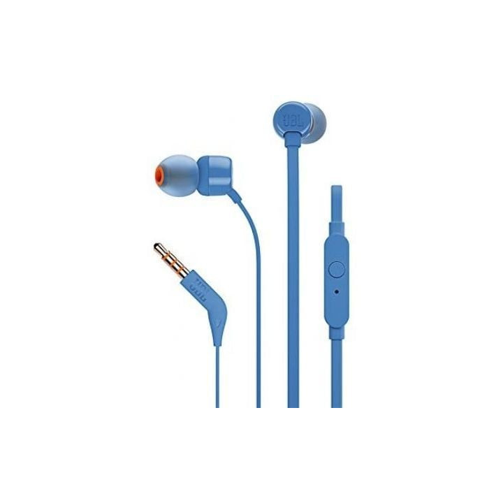 Auriculares intrauditivos jbl tune 110/ con micrófono/ jack 3.5/ azules