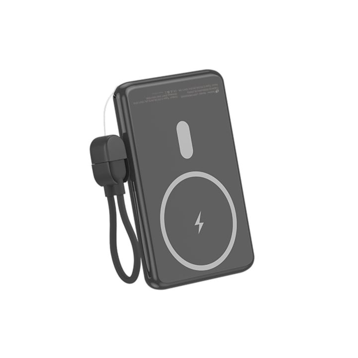 Powerbank 5000mah leotec lepoww20w5k/ 20w/ wireless/ negra/ incluye cable usb tipo-c
