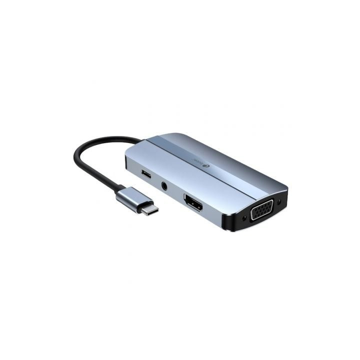 Docking usb tipo-c leotec leds04/ 2xusb/ 1xusb tipo-c/ 1xusb tipo-c pd/ 1xhdmi 4k/ 1xvga/ 1xaudio/ azul