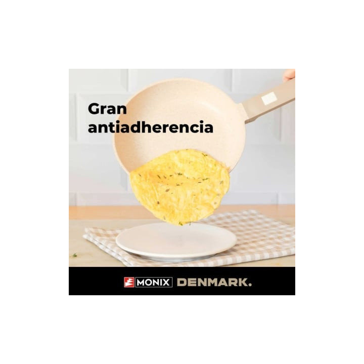 Pack batería de cocina monix denmark/ cazo ø16cm/ sarten ø24cm/ cacerolas ø20 - 24cm/ aluminio fundido/ apta para inducción