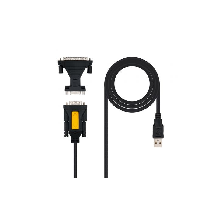 Cable conversor impresora nanocable 10.03.0002/ usb macho - db9 macho/ db25 macho