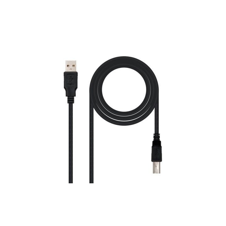 Cable usb 2.0 impresora nanocable 10.01.0103-bk/ usb tipo-b macho - usb macho/ 1.8m/ negro