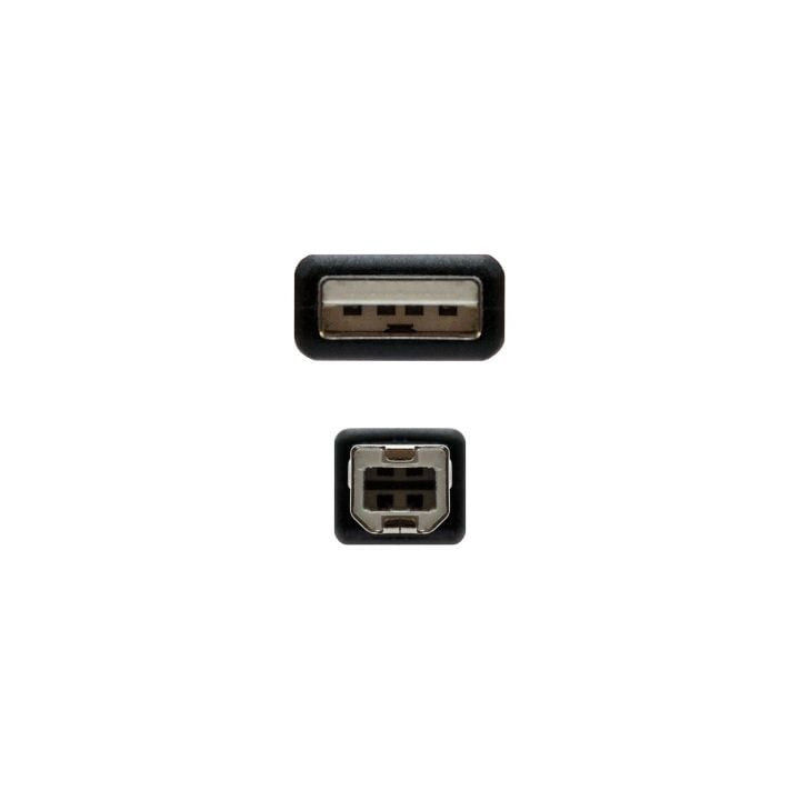 Cable usb 2.0 impresora nanocable 10.01.0103-bk/ usb tipo-b macho - usb macho/ 1.8m/ negro