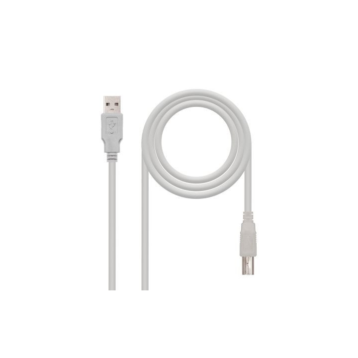 Cable usb 2.0 impresora nanocable 10.01.0104/ usb tipo-b macho - usb macho/ 3m/ beige