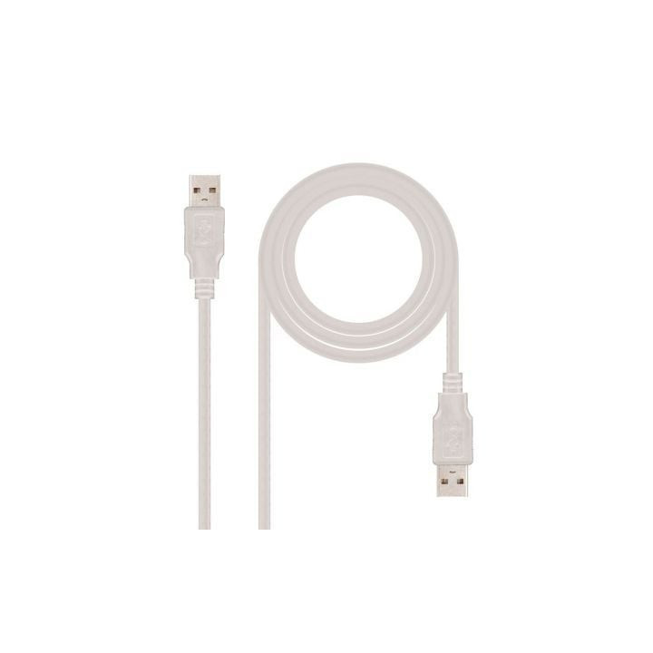 Cable usb 2.0 nanocable 10.01.0302/ usb macho - usb macho/ 1m/ beige