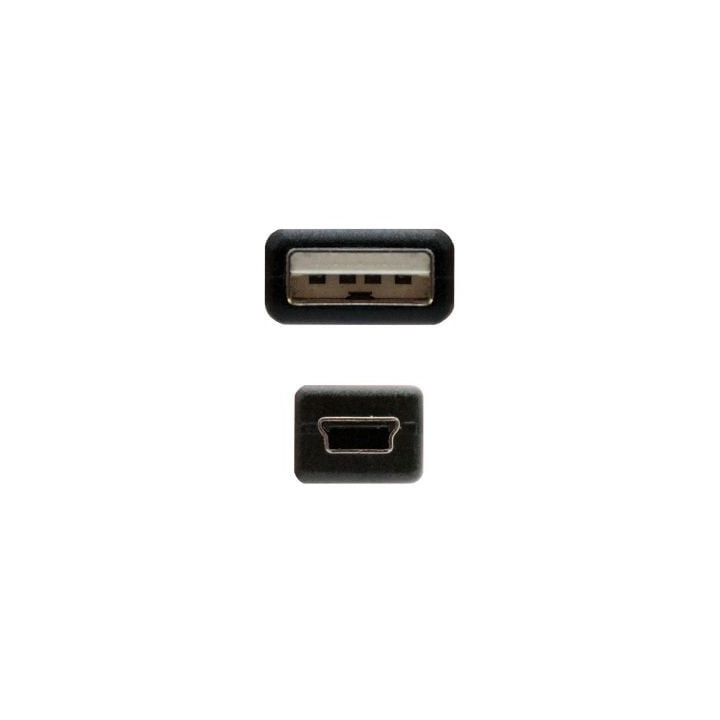 Cable usb 2.0 nanocable 10.01.0402/ usb macho - miniusb macho/ 1.8m/ negro