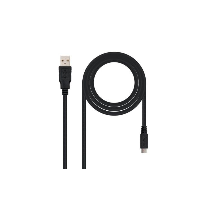 Cable usb 2.0 nanocable 10.01.0500/ usb macho - microusb macho/ 80cm/ negro