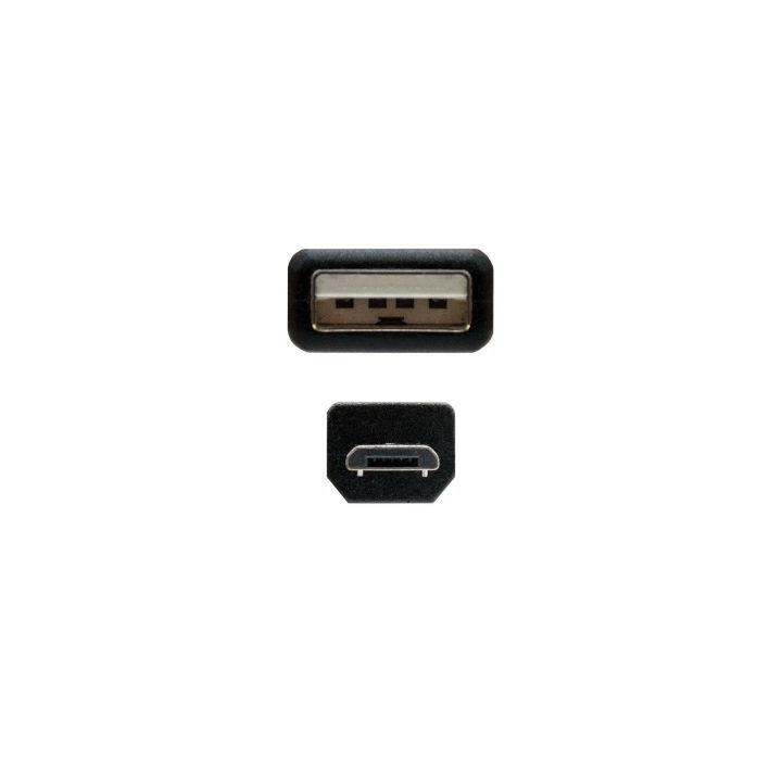 Cable usb 2.0 nanocable 10.01.0500/ usb macho - microusb macho/ 80cm/ negro