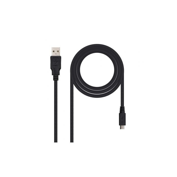 Cable usb 2.0 nanocable 10.01.0501/ usb macho - microusb macho/ 1.8m/ negro