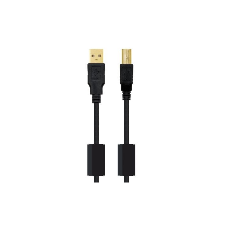 Cable usb 2.0 impresora nanocable 10.01.1205/ usb tipo-b macho - usb macho/ 5m/ negro