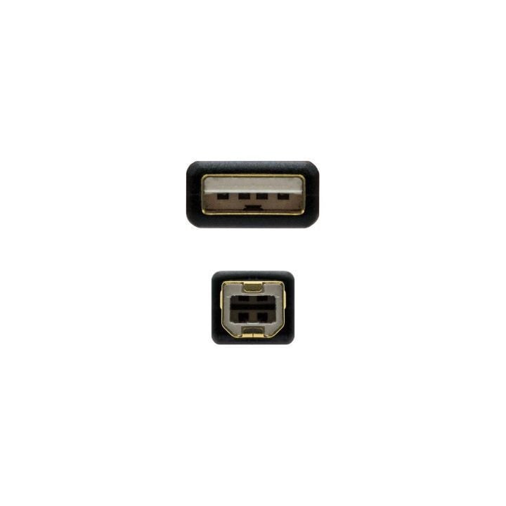 Cable usb 2.0 impresora nanocable 10.01.1205/ usb tipo-b macho - usb macho/ 5m/ negro