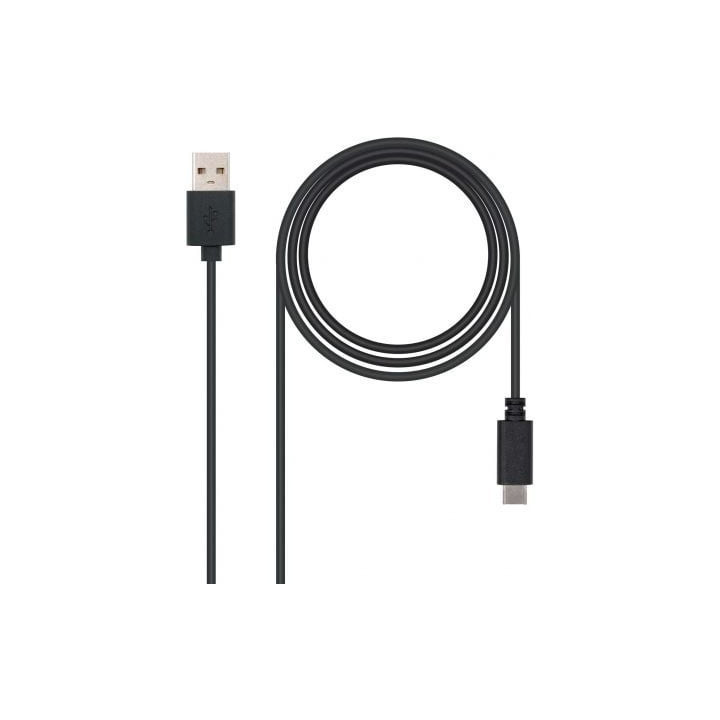 Cable usb 2.0 tipo-c nanocable 10.01.2100/ usb tipo-c macho - usb macho/ 480mbps/ 50cm/ negro