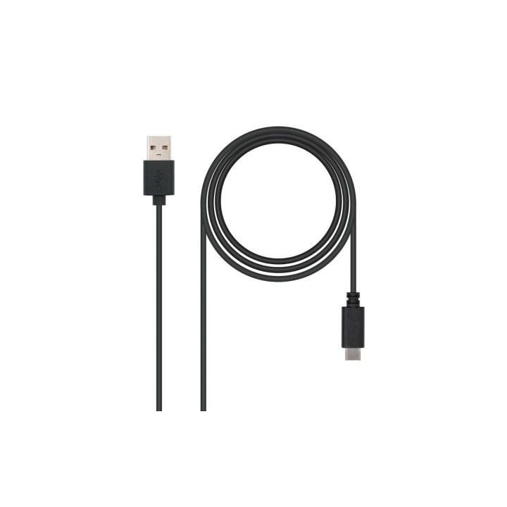 Cable usb 2.0 nanocable 10.01.2101/ usb tipo-c macho - usb macho/ 480mbps/ 1m/ negro