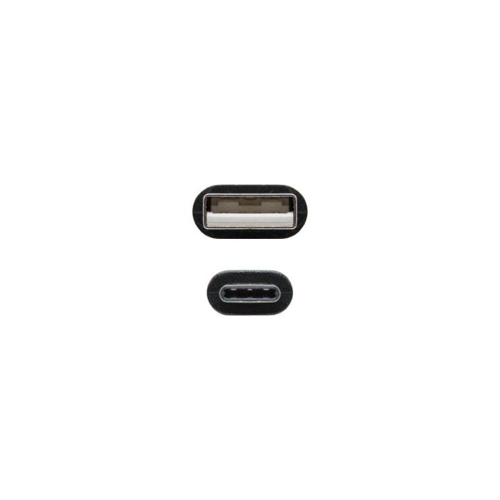 Cable usb 2.0 nanocable 10.01.2101/ usb tipo-c macho - usb macho/ 480mbps/ 1m/ negro