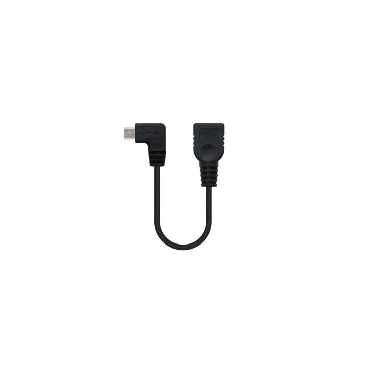 Cable usb 2.0 nanocable 10.01.3600/ microusb macho - usb hembra/ 15cm/ negro