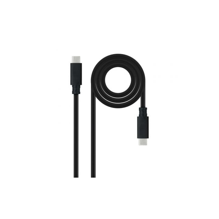 Cable usb 3.1 tipo-c nanocable 10.01.4102/ usb tipo-c macho - usb tipo-c macho/ hasta 100w/ 10gbps/ 2m/ negro