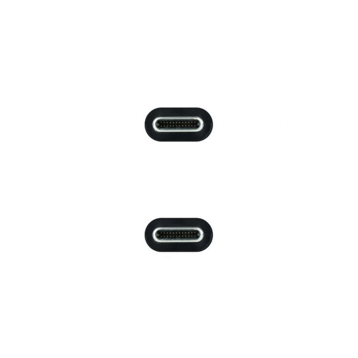 Cable usb 3.1 tipo-c nanocable 10.01.4102/ usb tipo-c macho - usb tipo-c macho/ hasta 100w/ 10gbps/ 2m/ negro