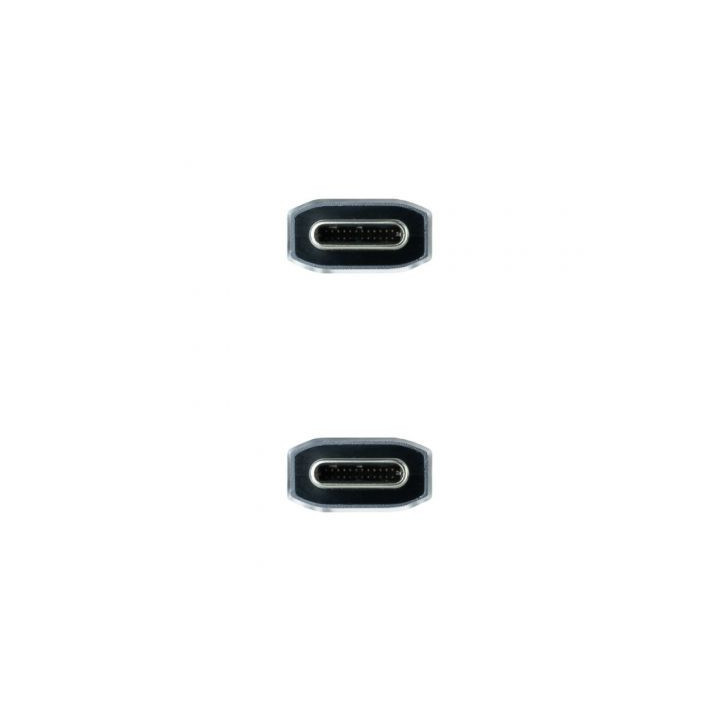 Cable usb 3.1 tipo-c nanocable 10.01.4102-comb/ usb tipo-c macho - usb tipo-c macho/ hasta 100w/ 10gbps/ 2m/ gris y negro