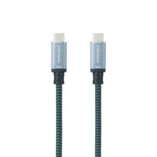 Cable usb 3.2 tipo-c nanocable 10.01.4103-comb/ usb tipo-c macho - usb tipo-c macho/ hasta 100w/ 20gbps/ 3m/ gris y negro