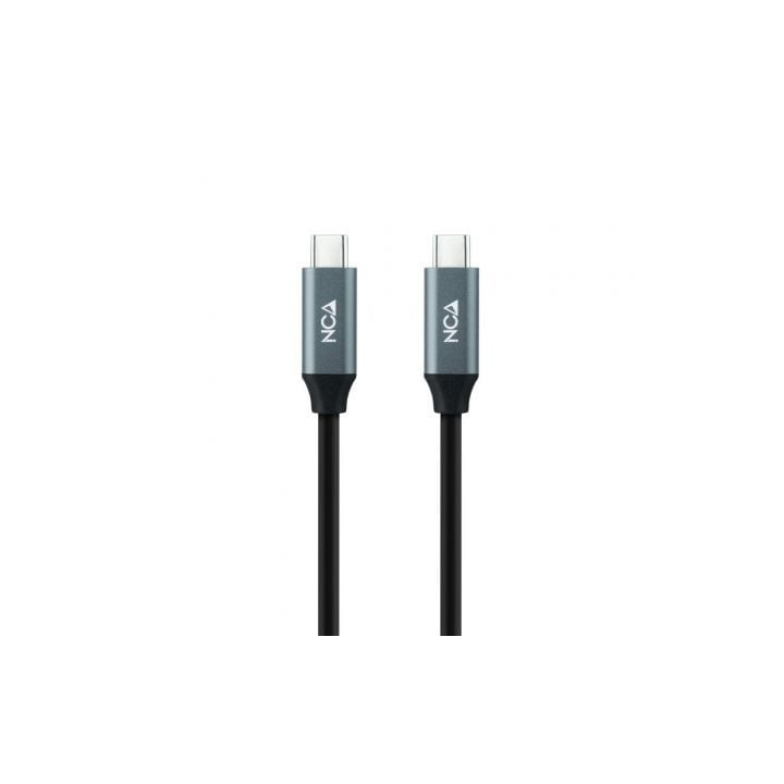 Cable usb 3.2 nanocable 10.01.4300/ usb tipo-c macho - usb tipo-c macho/ hasta 100w/ 20gbps/ 50cm/ gris y negro