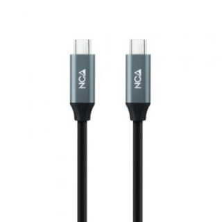 Cable usb 3.2 tipo-c nanocable 10.01.4301-l150/ usb tipo-c macho - usb tipo-c macho/ hasta 100w/ 20gbps/ 1.5m/ gris y negro