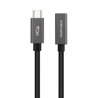 Cable alargador usb 3.2 nanocable 10.01.4401/ usb tipo-c macho - usb tipo-c hembra/ 1m/ negro