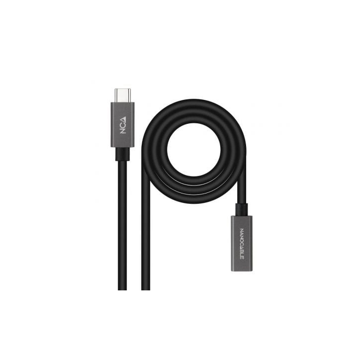 Cable alargador usb 3.2 nanocable 10.01.4402/ usb tipo-c macho - usb tipo-c hembra/ 2m/ negro
