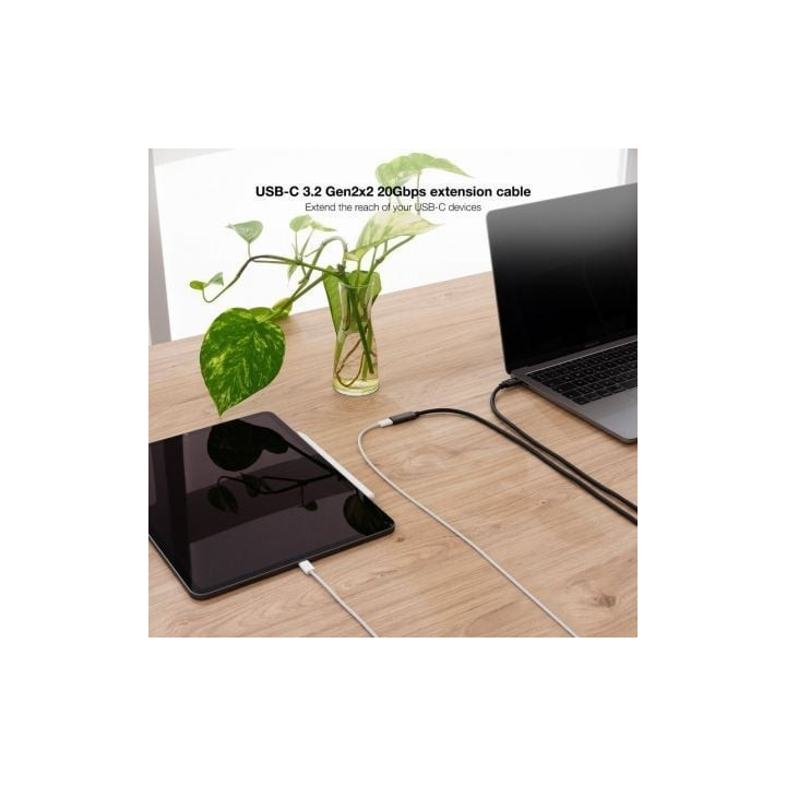 Cable alargador usb 3.2 nanocable 10.01.4402/ usb tipo-c macho - usb tipo-c hembra/ 2m/ negro