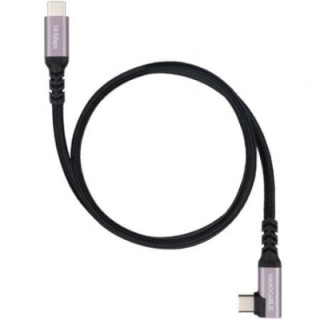 Cable usb 3.2 tipo-c acodado nanocable 10.01.4703/ usb tipo-c macho - usb tipo-c macho/ hasta 100w/ 10gbps/ 3m/ negro