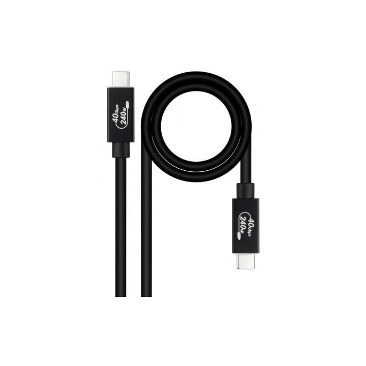 Cable usb 4.0 nanocable 10.01.5002/ usb tipo-c macho - usb tipo-c macho/ hasta 240w/ 40gbps/ 1.8m/ negro