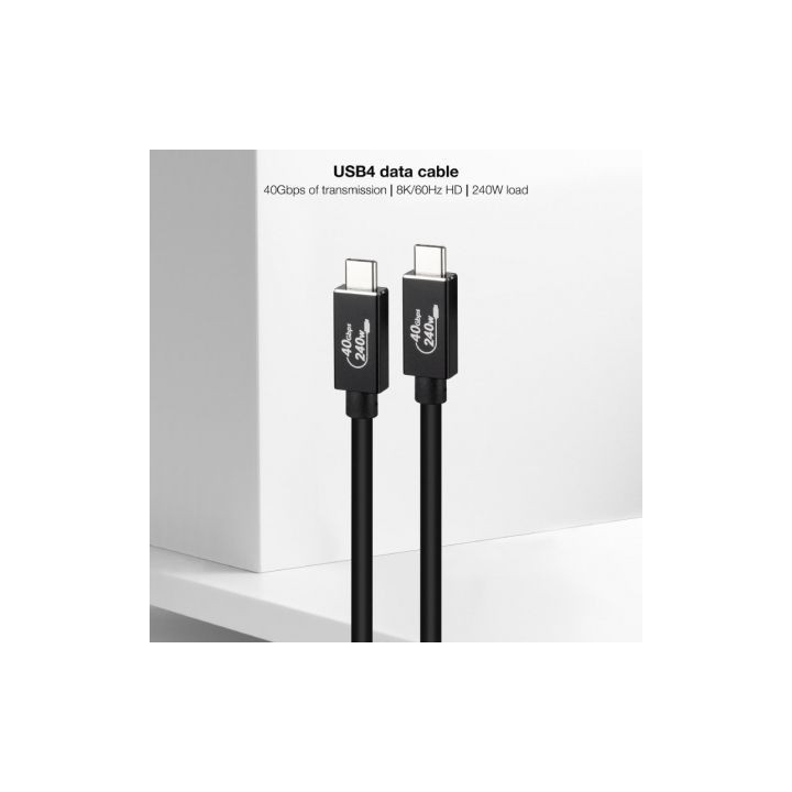 Cable usb 4.0 nanocable 10.01.5002/ usb tipo-c macho - usb tipo-c macho/ hasta 240w/ 40gbps/ 1.8m/ negro