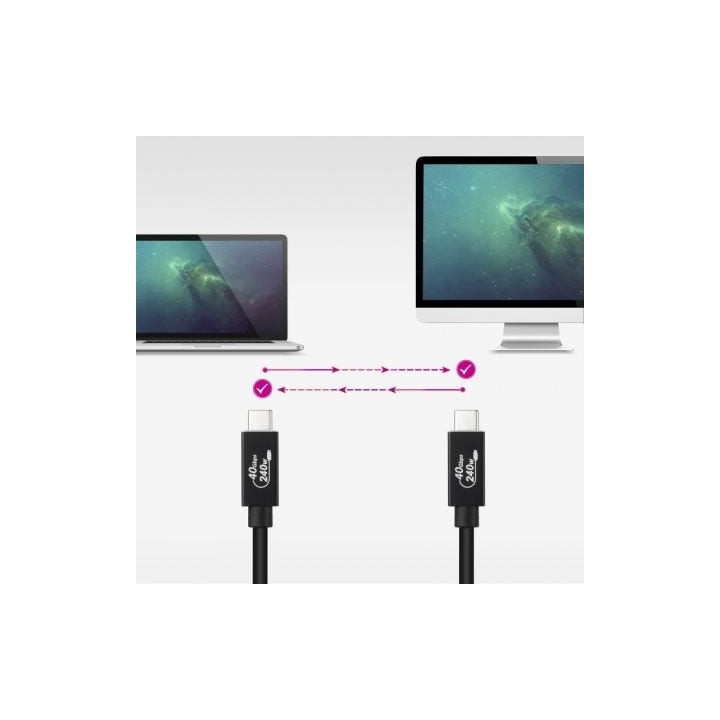 Cable usb 4.0 nanocable 10.01.5002/ usb tipo-c macho - usb tipo-c macho/ hasta 240w/ 40gbps/ 1.8m/ negro