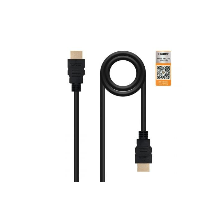 Cable hdmi 2.0 4k nanocable 10.15.3603/ hdmi macho - hdmi macho/ 3m/ certificado/ negro
