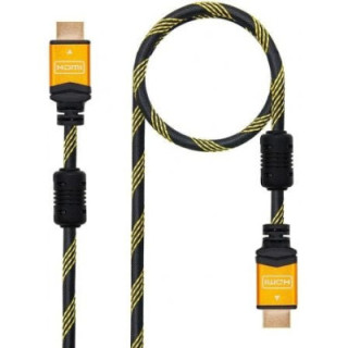 Cable hdmi 2.0 4k nanocable 10.15.1602/ hdmi macho - hdmi macho/ 1.5m/ negro/ naranja