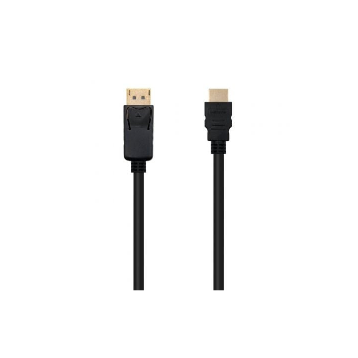 Cable conversor nanocable 10.15.4301/ displayport macho - hdmi macho/ 1m/ negro