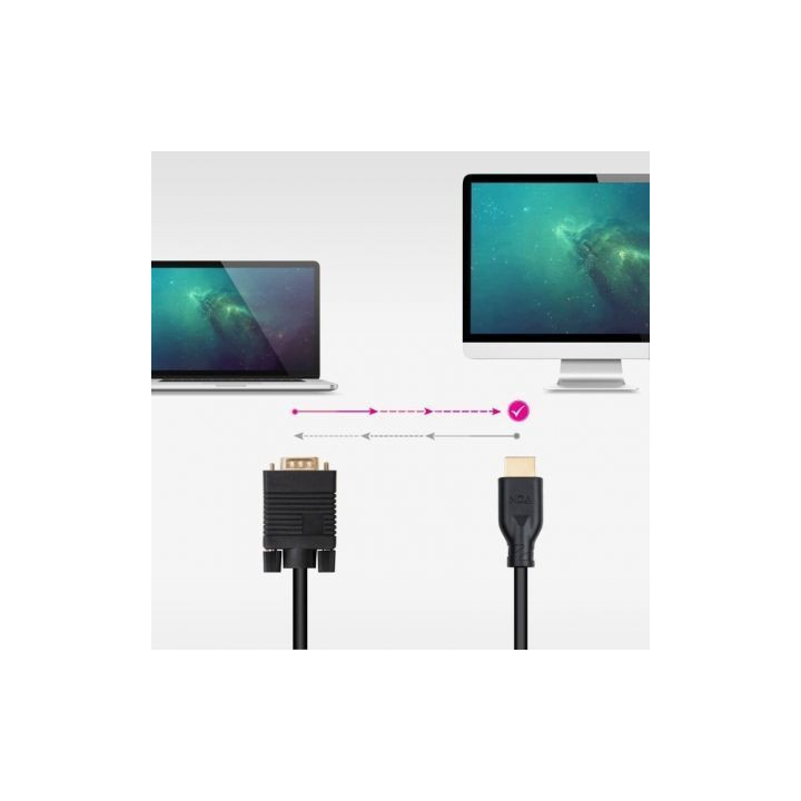 Cable conversor nanocable 10.15.4602/ vga macho - hdmi 8k macho/ 1.8m/ negro