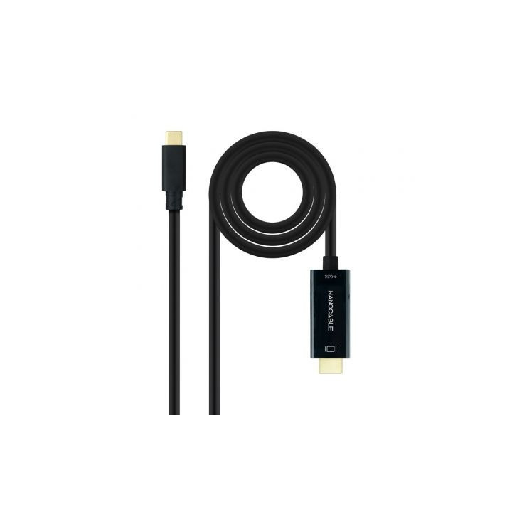 Cable conversor nanocable 10.15.5133/ usb tipo-c macho - hdmi macho/ 3m/ negro