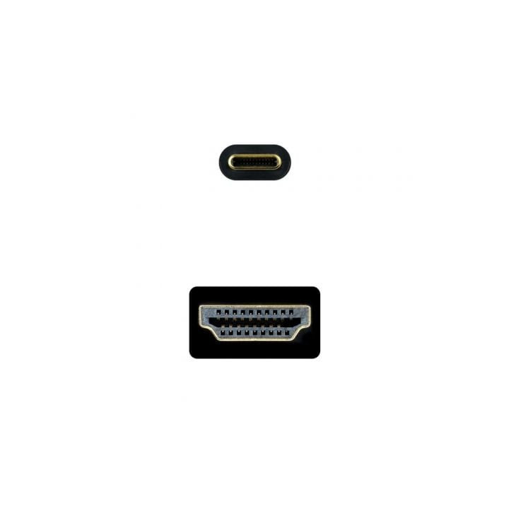 Cable conversor nanocable 10.15.5133/ usb tipo-c macho - hdmi macho/ 3m/ negro