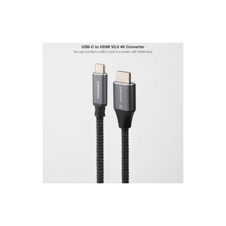 Cable conversor nanocable 10.15.5262/ usb tipo-c macho - hdmi macho/ 1.8m/ negro