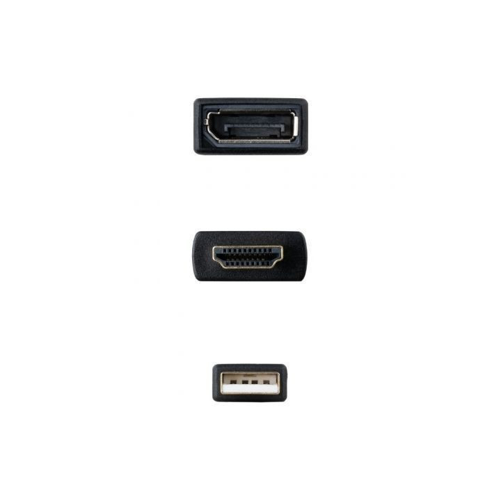 Cable conversor nanocable 10.16.0205/ hdmi macho - displayport hembra/ 20cm/ negro